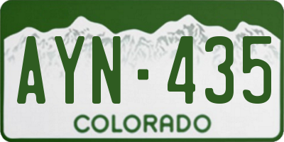 CO license plate AYN435