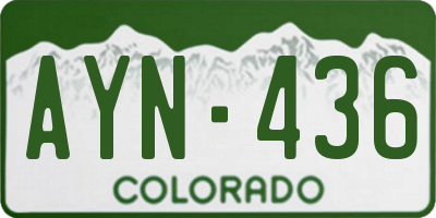 CO license plate AYN436