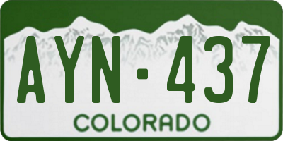 CO license plate AYN437