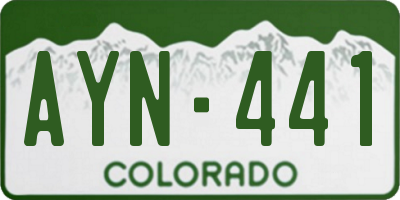 CO license plate AYN441