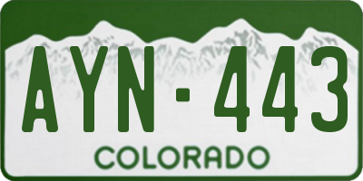 CO license plate AYN443