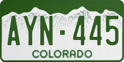 CO license plate AYN445