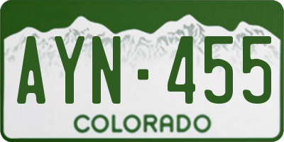 CO license plate AYN455
