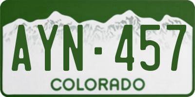 CO license plate AYN457