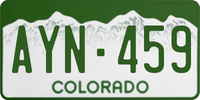 CO license plate AYN459