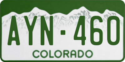 CO license plate AYN460