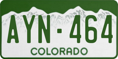 CO license plate AYN464