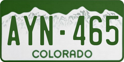 CO license plate AYN465