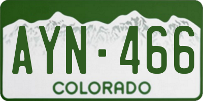 CO license plate AYN466