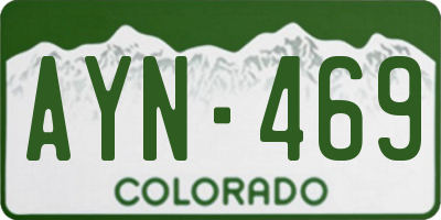 CO license plate AYN469