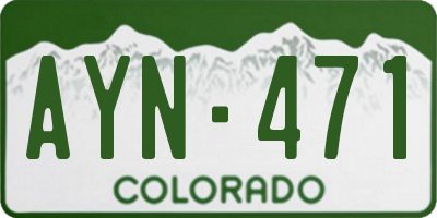 CO license plate AYN471