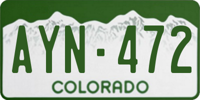 CO license plate AYN472