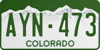 CO license plate AYN473