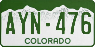 CO license plate AYN476