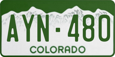 CO license plate AYN480