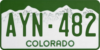 CO license plate AYN482