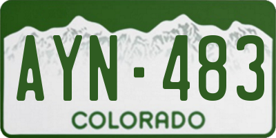 CO license plate AYN483