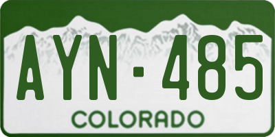 CO license plate AYN485