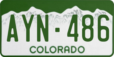 CO license plate AYN486