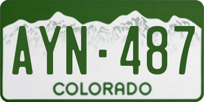 CO license plate AYN487