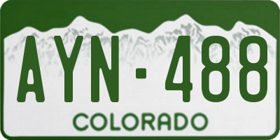 CO license plate AYN488