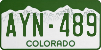 CO license plate AYN489