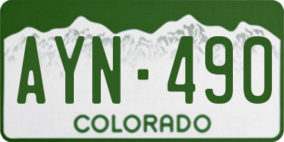 CO license plate AYN490