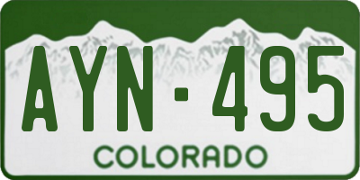 CO license plate AYN495