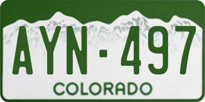 CO license plate AYN497