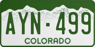 CO license plate AYN499