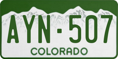 CO license plate AYN507