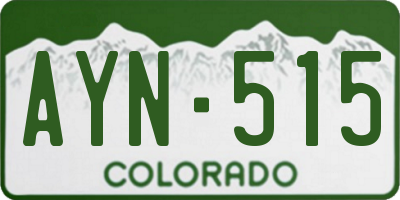 CO license plate AYN515