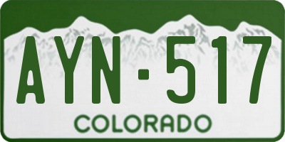 CO license plate AYN517