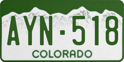 CO license plate AYN518