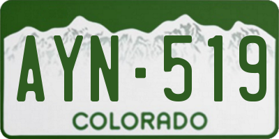 CO license plate AYN519