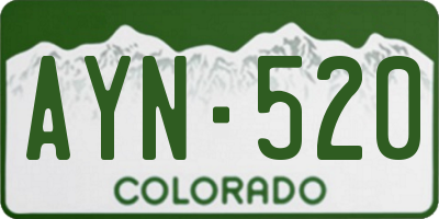 CO license plate AYN520