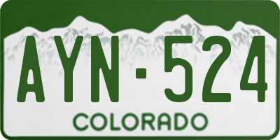 CO license plate AYN524