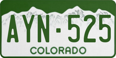 CO license plate AYN525