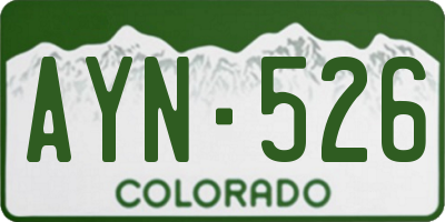 CO license plate AYN526