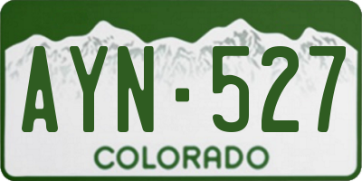 CO license plate AYN527