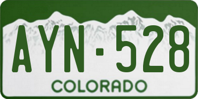 CO license plate AYN528