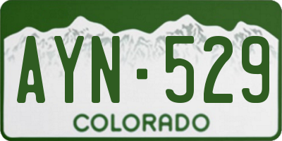 CO license plate AYN529