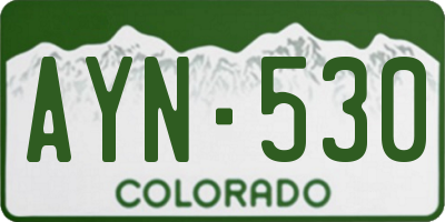 CO license plate AYN530