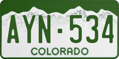 CO license plate AYN534