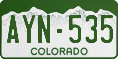 CO license plate AYN535