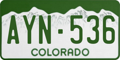 CO license plate AYN536