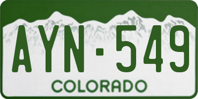 CO license plate AYN549