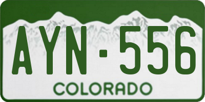 CO license plate AYN556