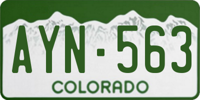 CO license plate AYN563