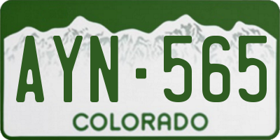 CO license plate AYN565